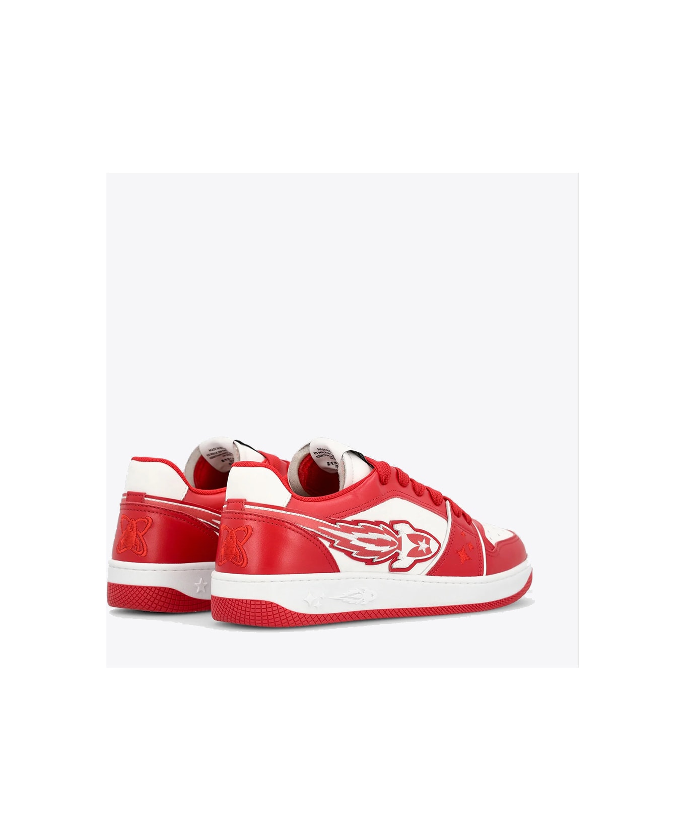 Enterprise Japan Ej Egg Rocket M - Low Sn C.o. Calf Red and white low sneaker with rocket logo. - Rosso/bianco