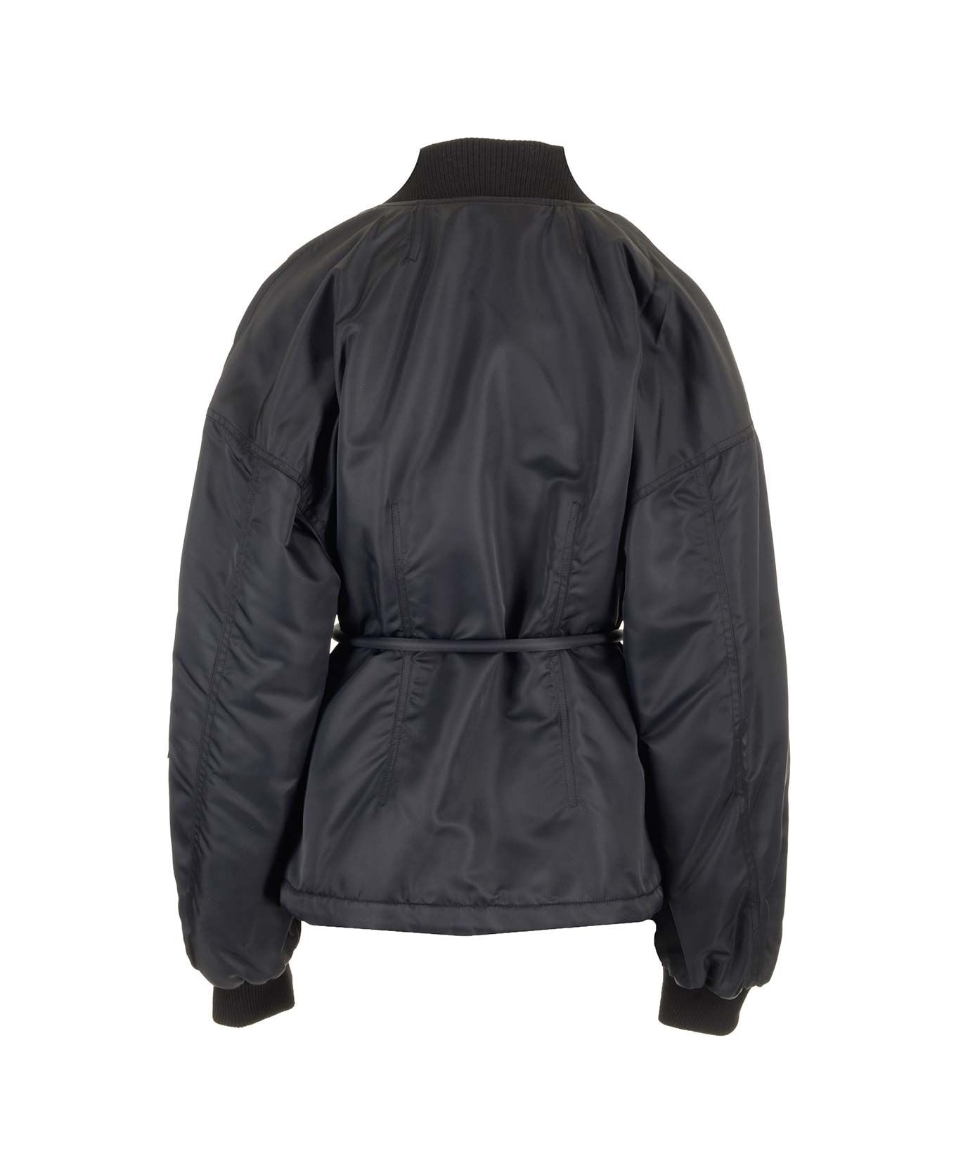 SportMax Zebu Hourglass Pufer Jacker Eco Leather Belt - BLUE