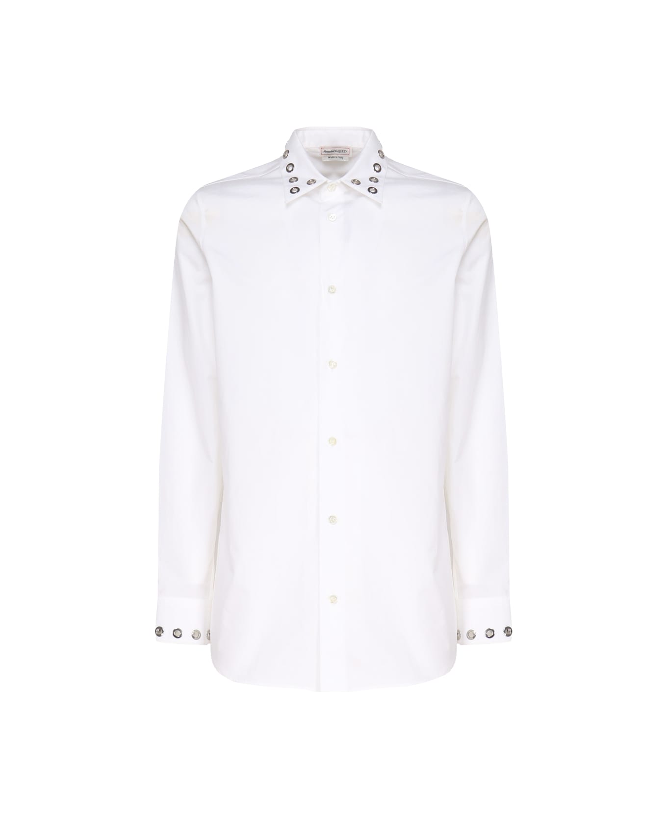 Alexander McQueen Shirt With Studded Collar And Cuffs - White