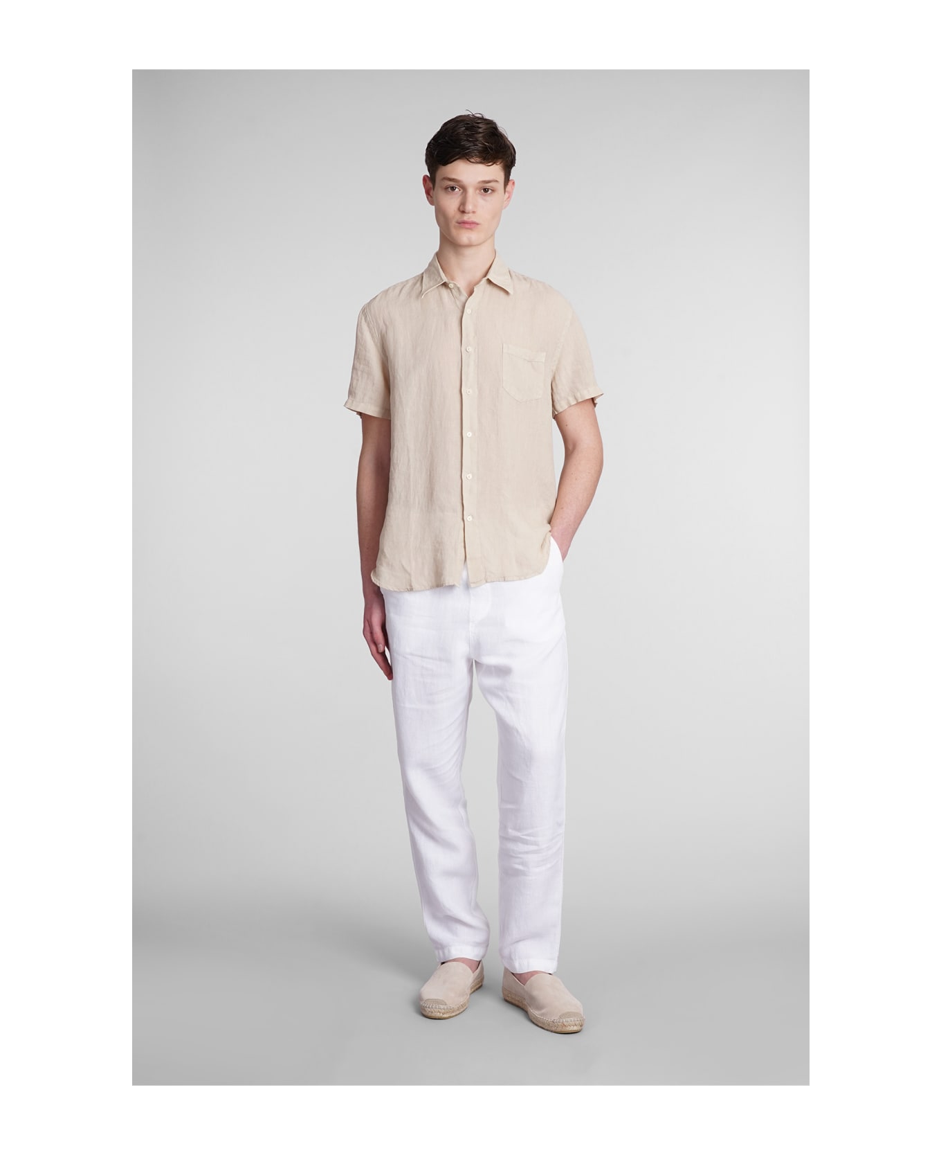120% Lino Shirt In Beige Linen - beige