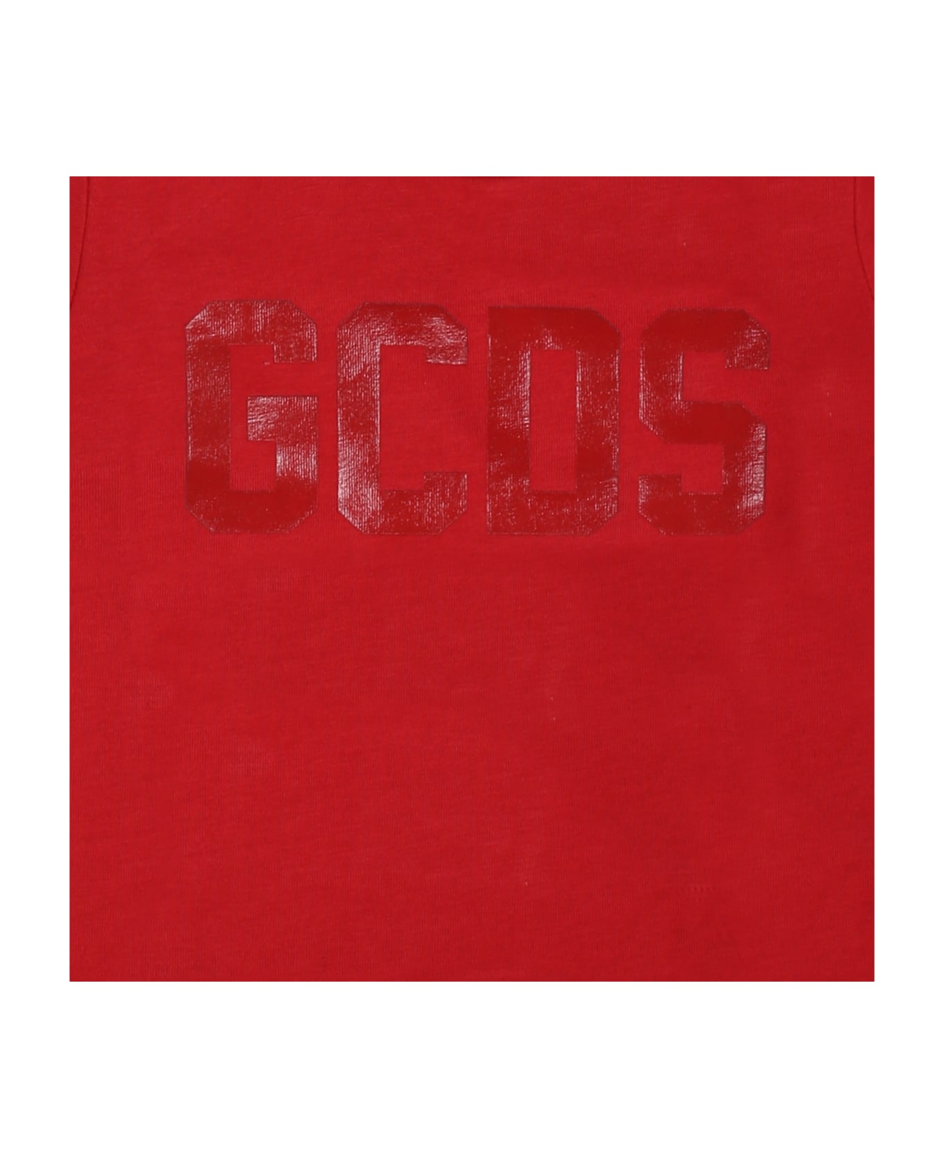 GCDS Mini Red T-shirt For Baby Boy With Logo - Red