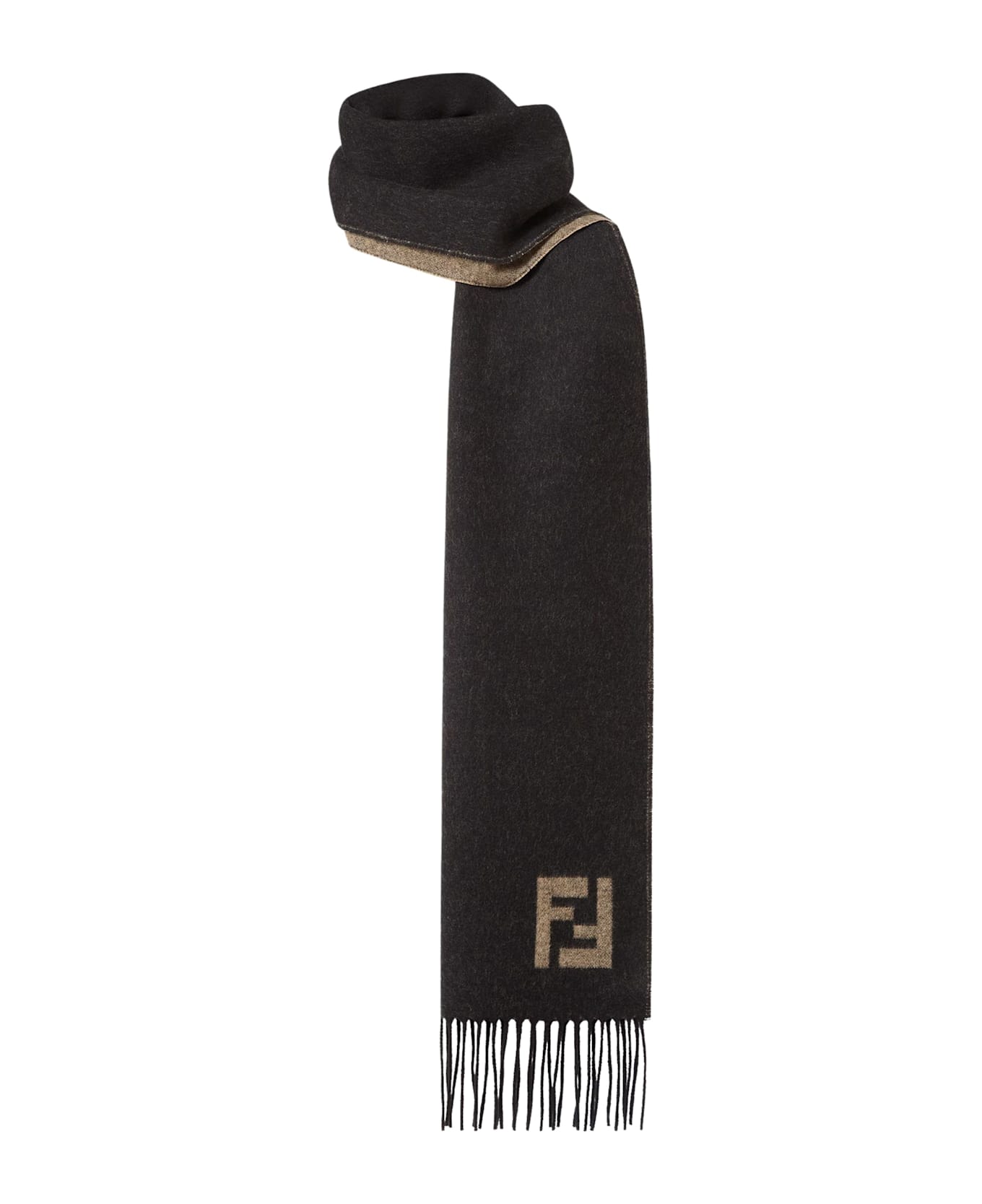 Fendi Wool And Cashmere Scarf - Black