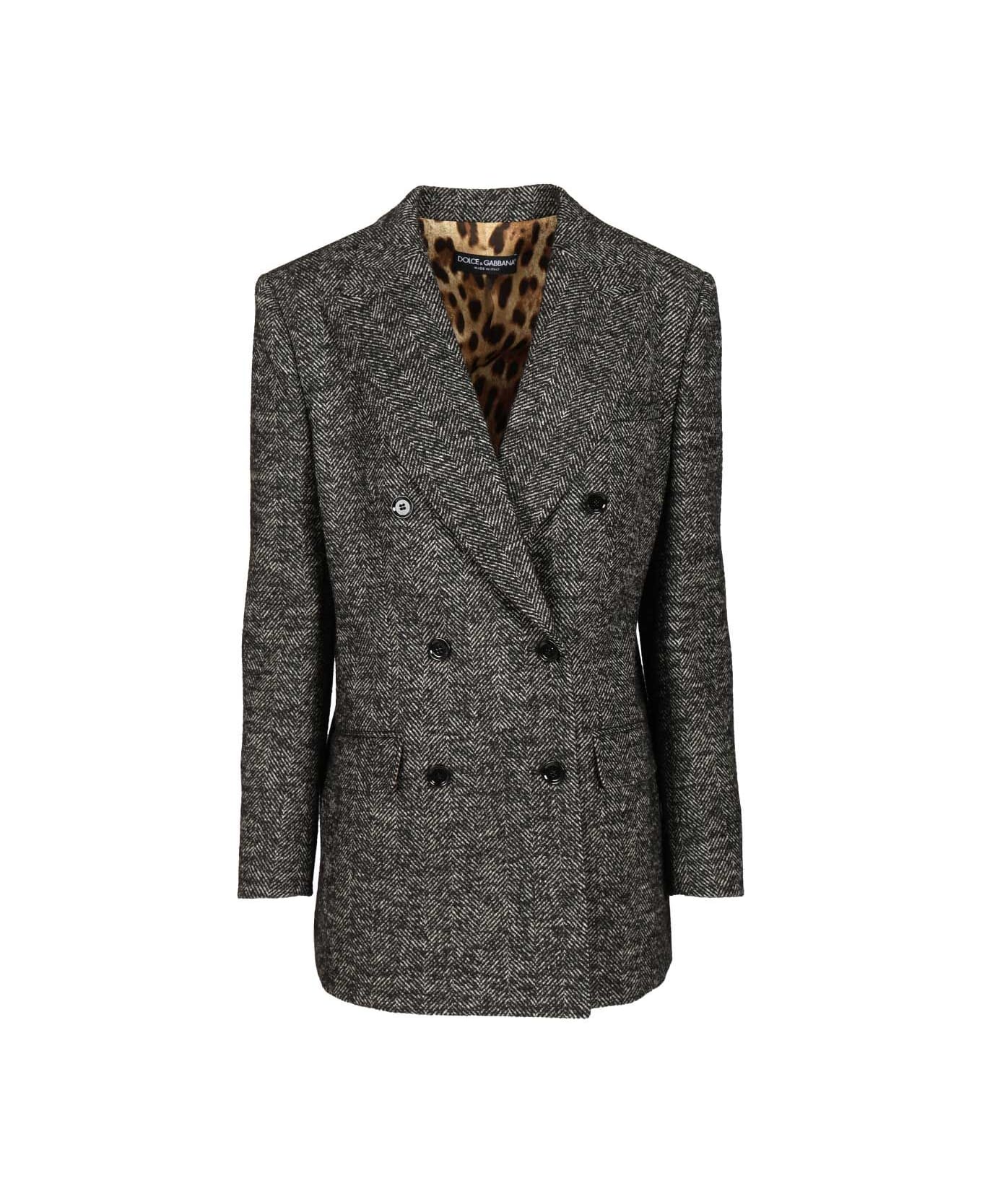 Dolce 
Gabbana Double-breasted Chevron Jacket - Fantasia