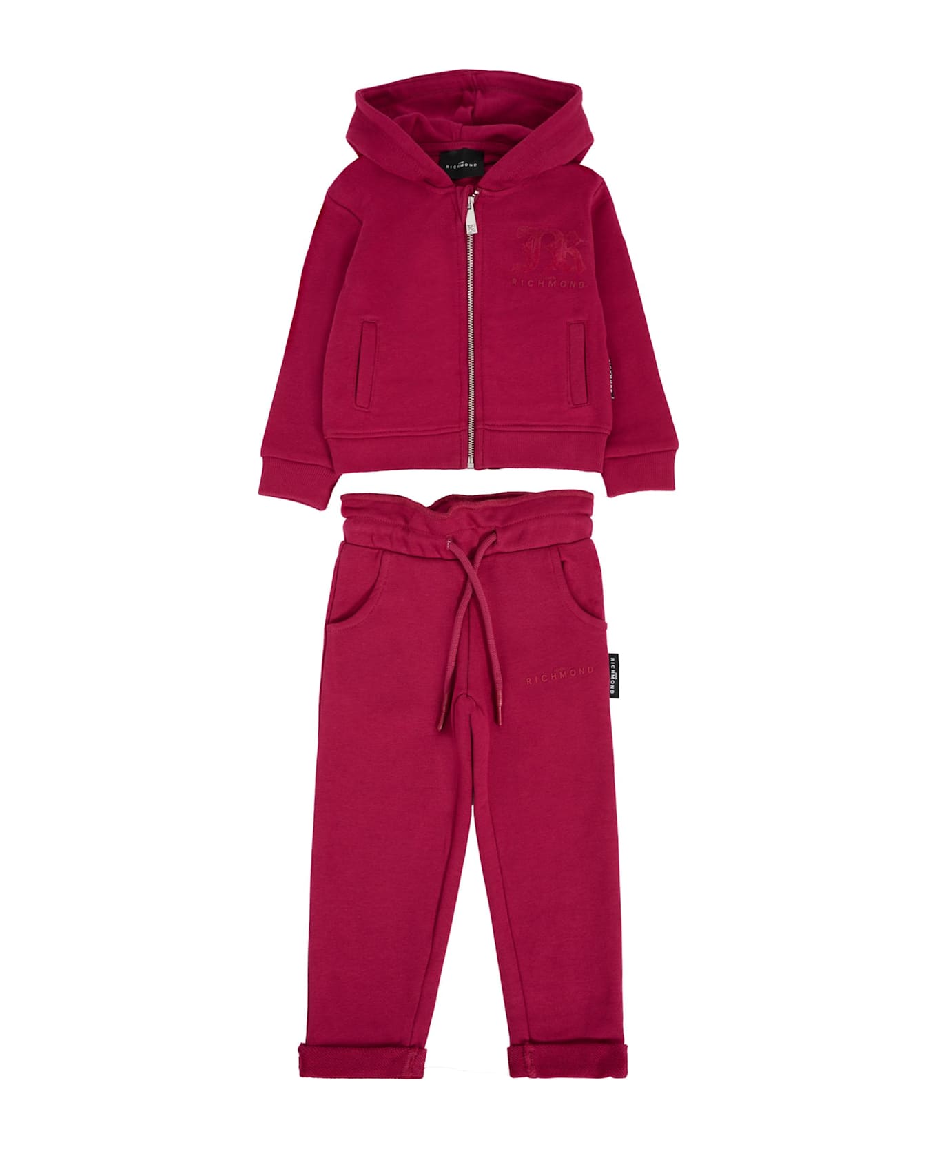 Richmond Red Suit For Baby Girl With Logo - Red