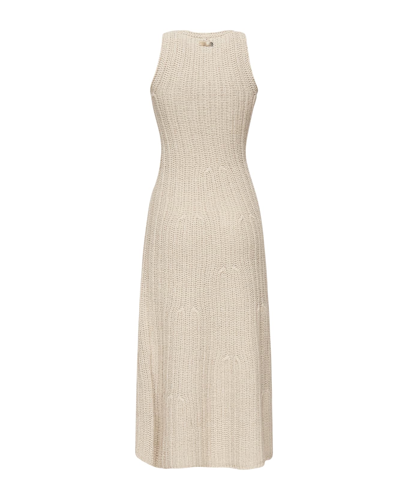 Max Mara Linen And Cotton Yarn Dress - Beige