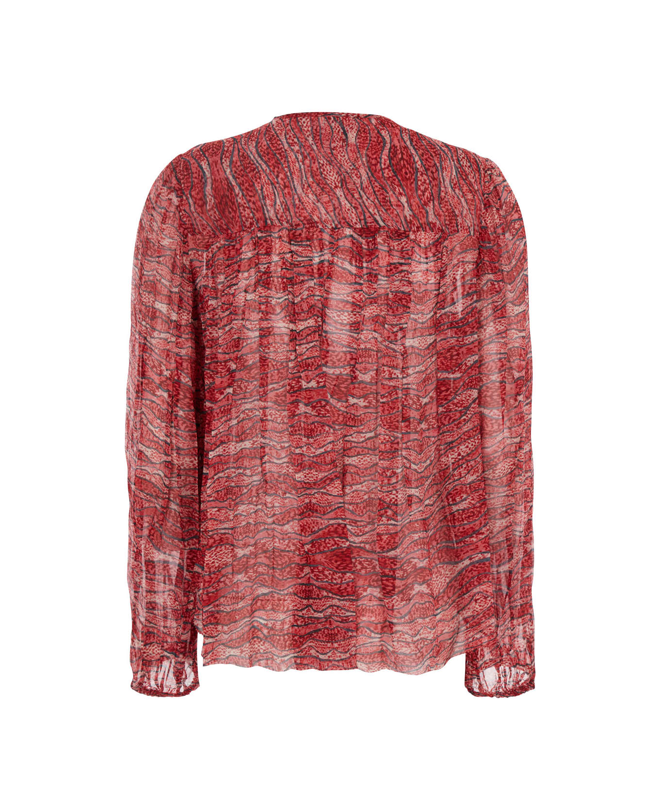 Marant Étoile 
advika
 Red Semi-transparent Shirt With All-over Print In Viscose Woman - Red