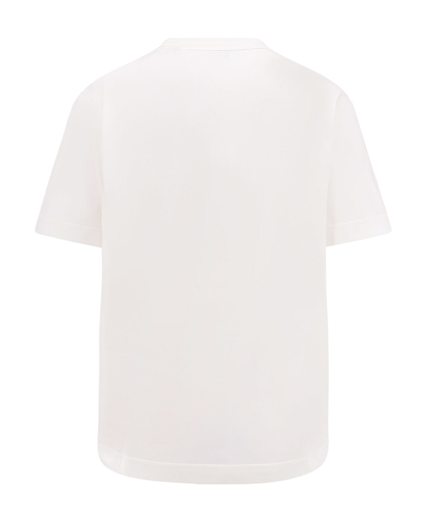 Burberry Cotton T-shirt With Check Profiles - White