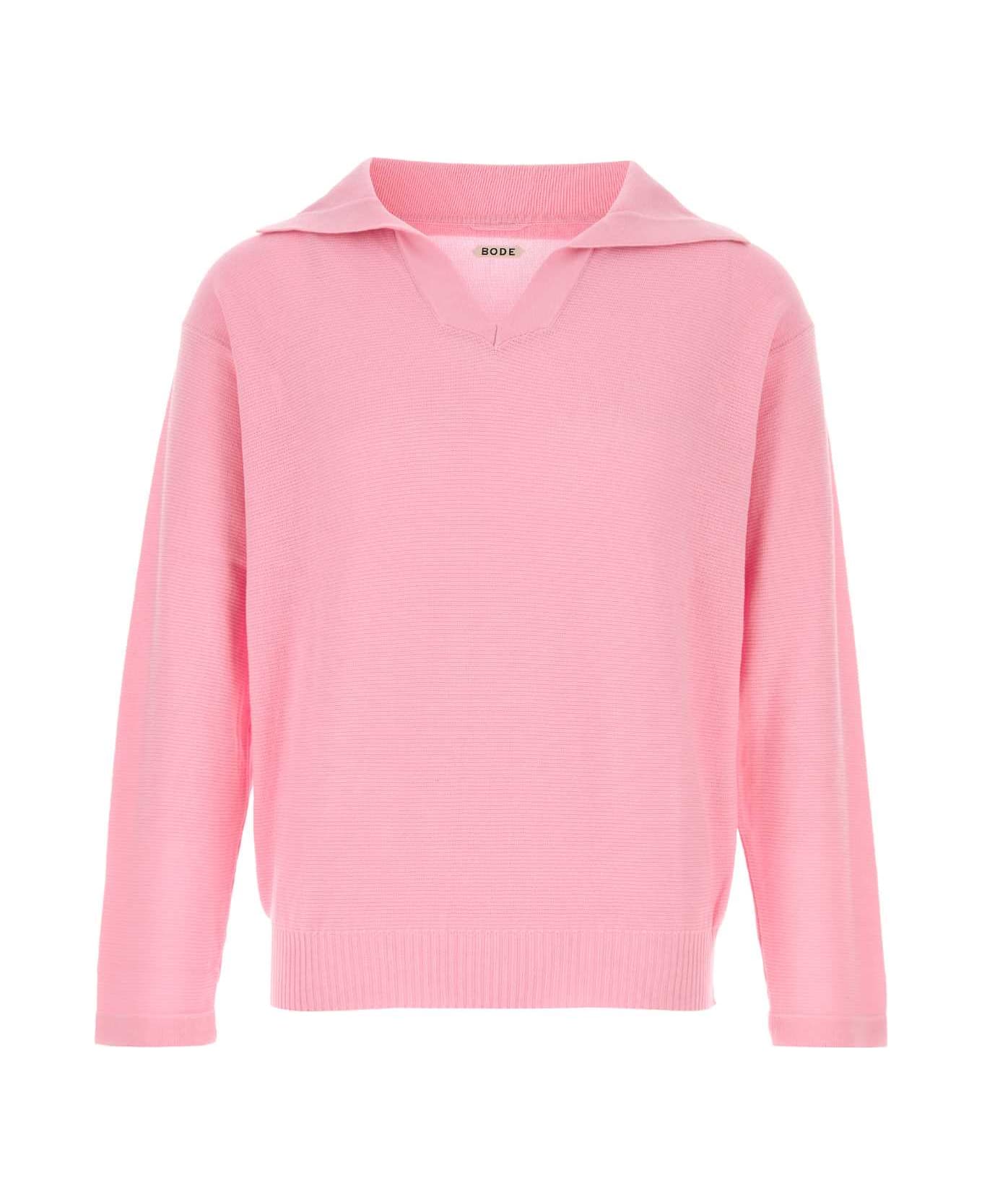 Bode Pink Cotton Polo Shirt - PINK