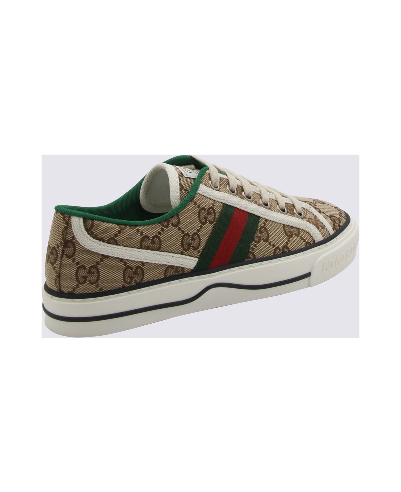 Gucci Beige Leather Sneakers - BEIGE EBONY