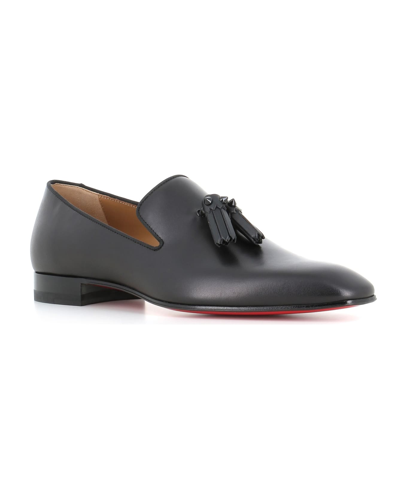 Christian Louboutin Slipper With Tassels Dandelion Flat - Black