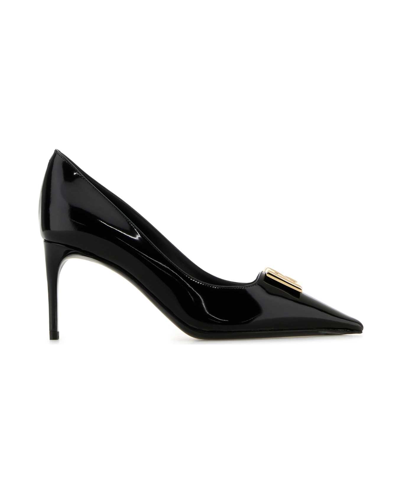 Dolce & Gabbana Black Leather Lollo Pumps - NERO