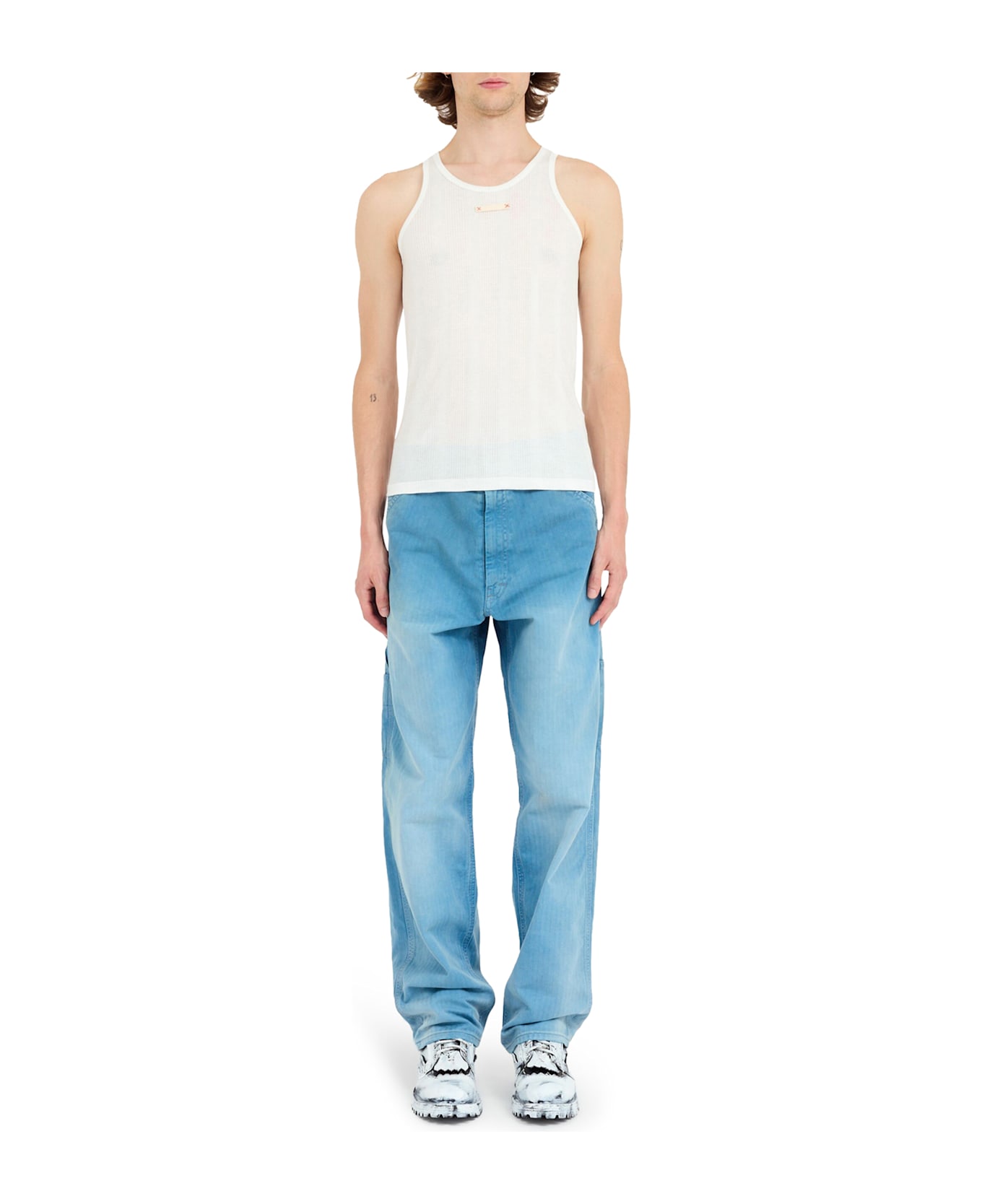Maison Margiela Ribbed Top - White