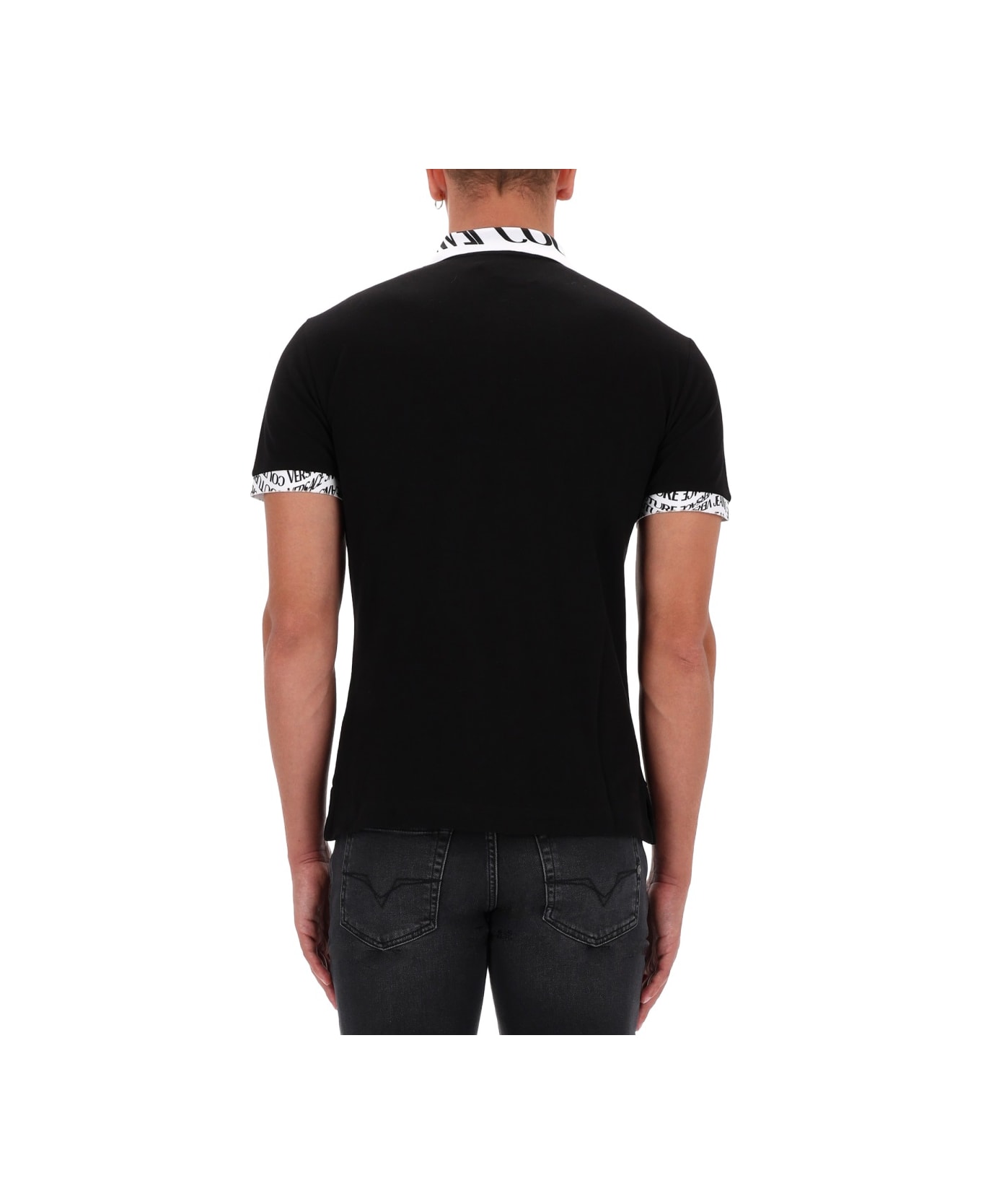 Versace Jeans Couture Slim Polo. - BLACK