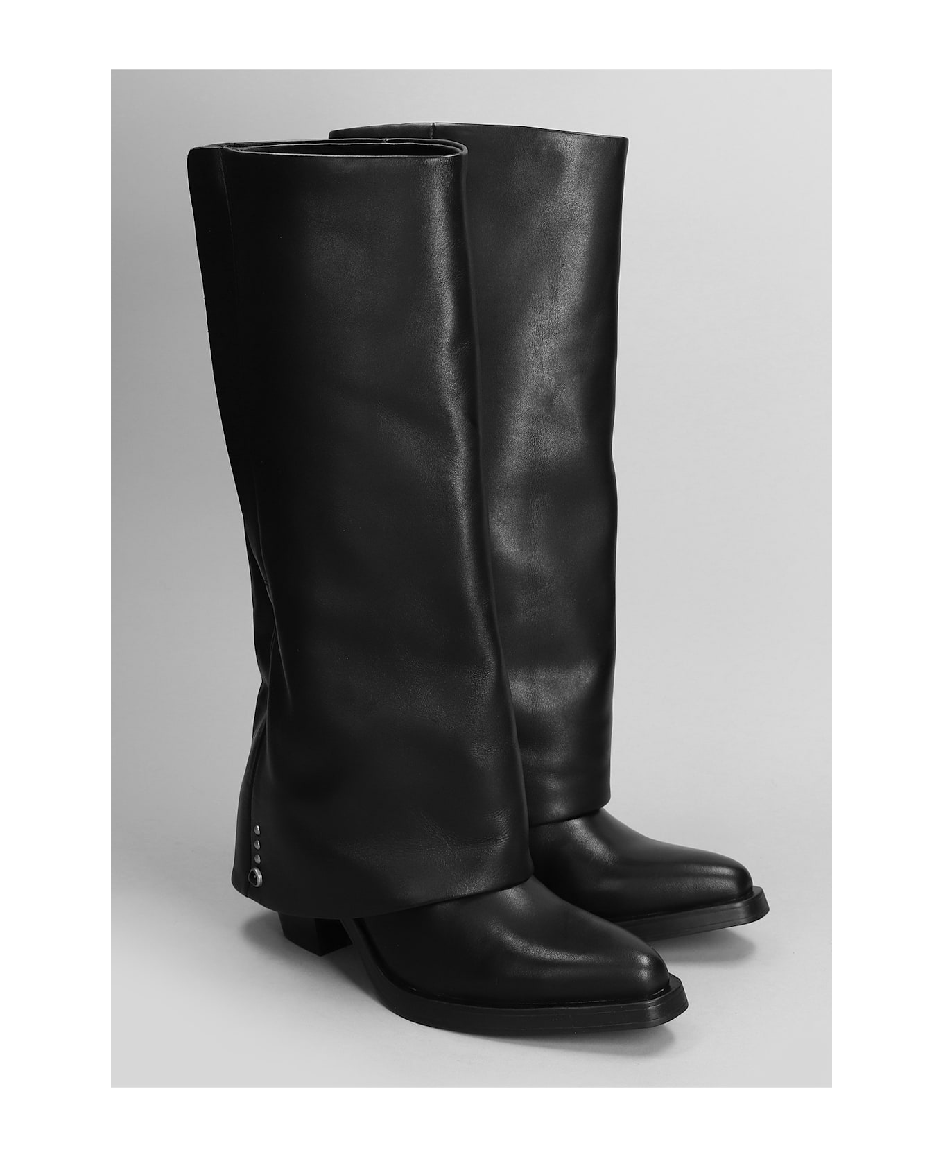 Ash Jackson Texan Boots In Black Leather