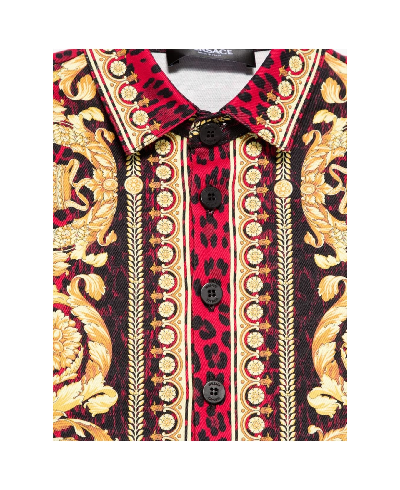 Versace Red/gold Shirt Baby Girl - Oro