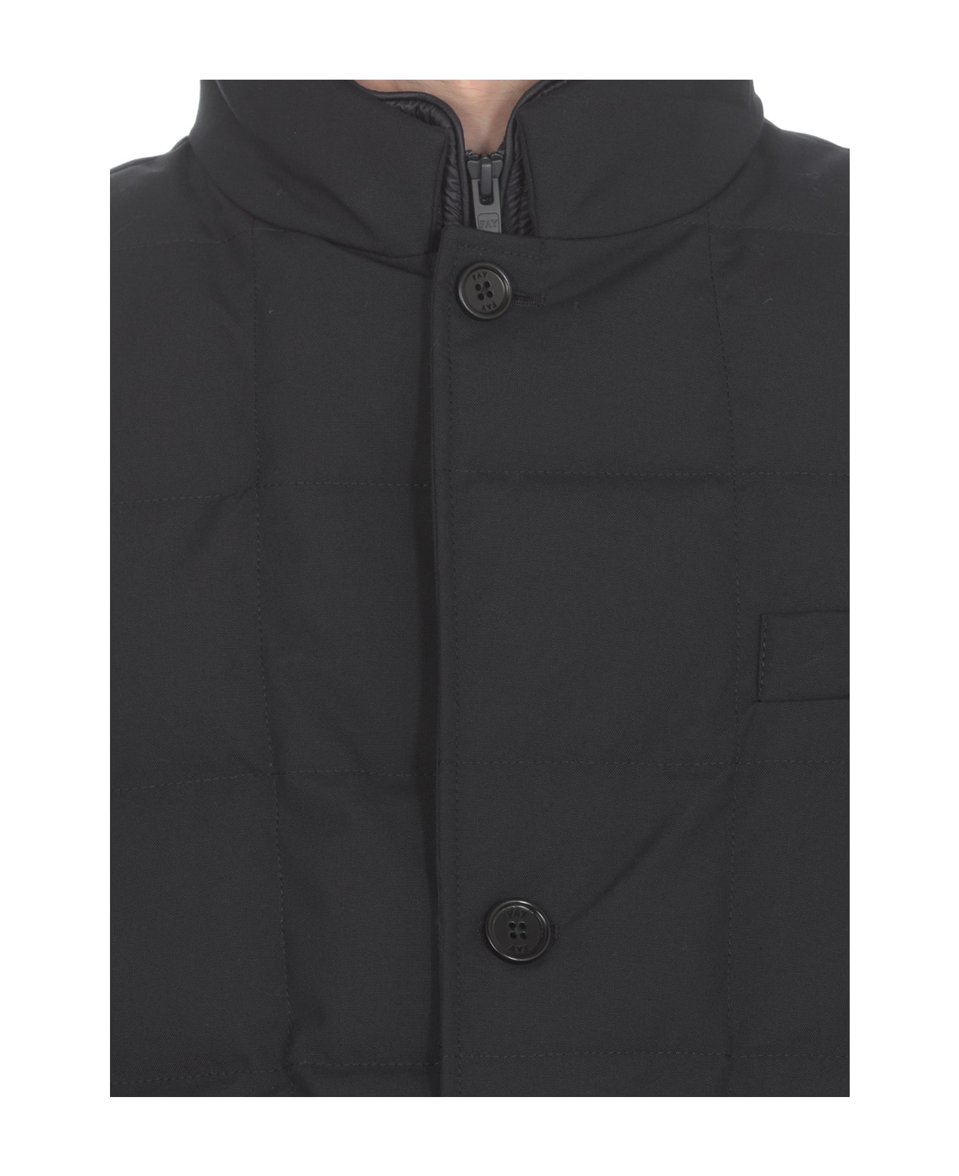 Fay Double Front Down Jacket - Blue