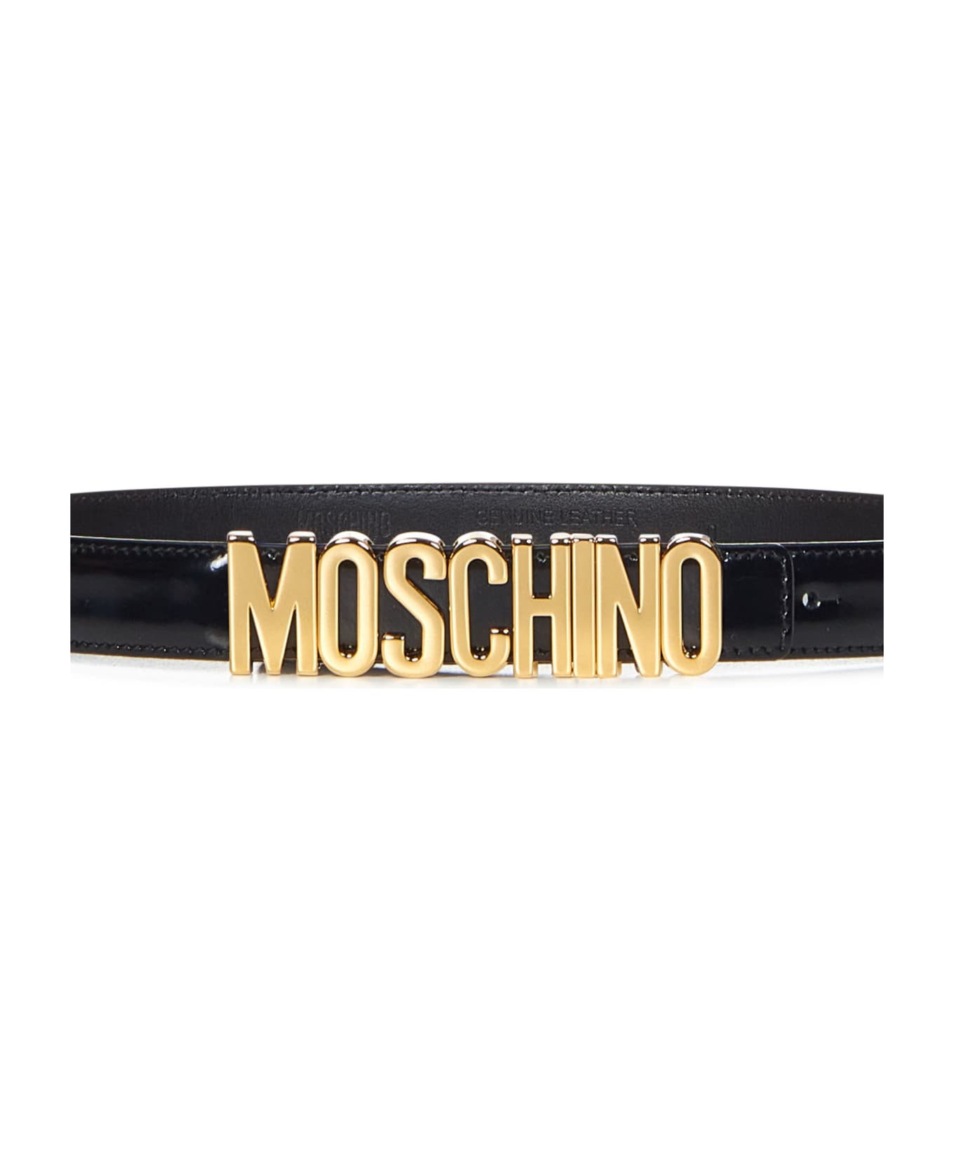 Moschino Lettering Logo Belt - Black