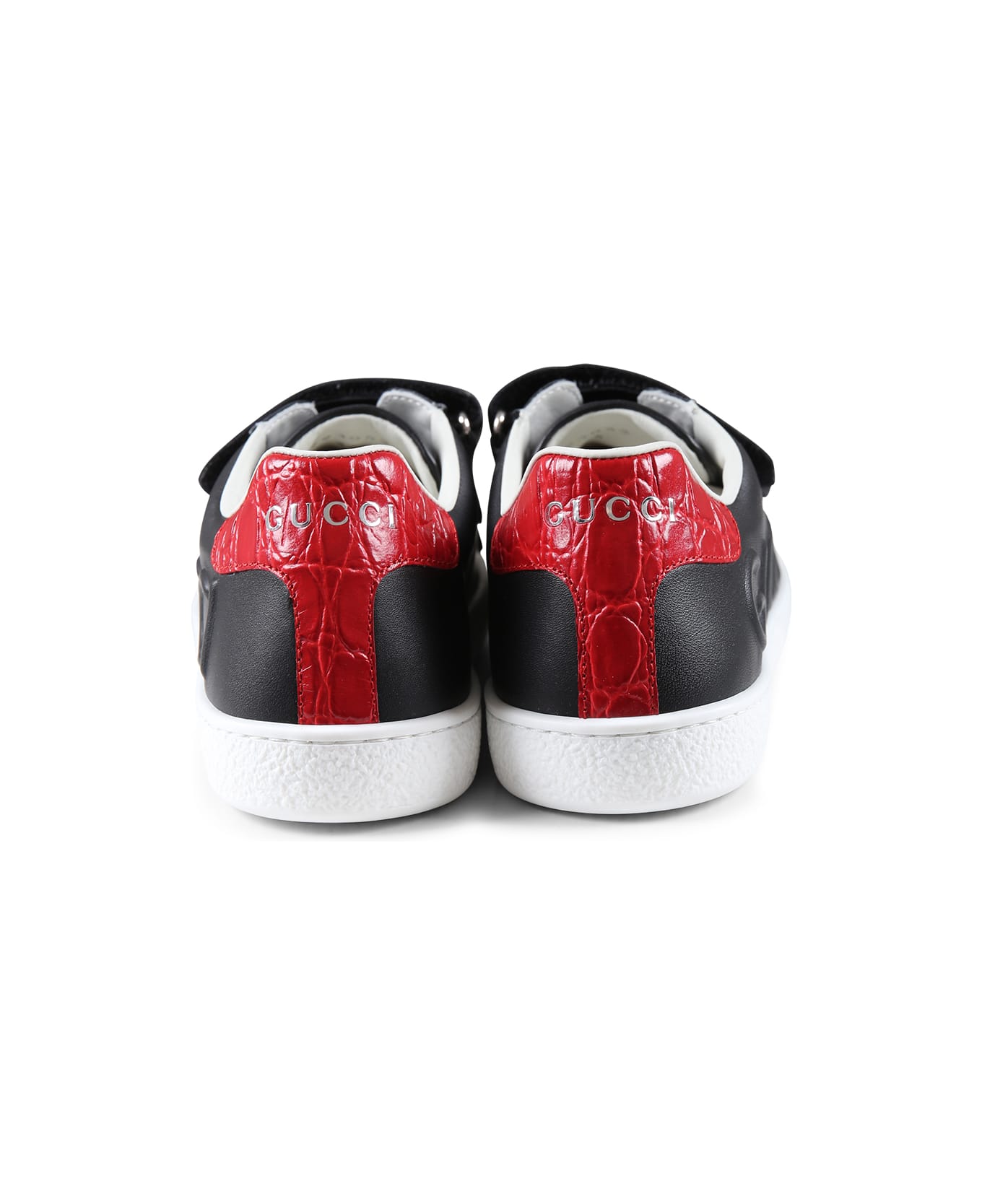 Gucci Black Ace Sneakers For Kids With Logo - Black