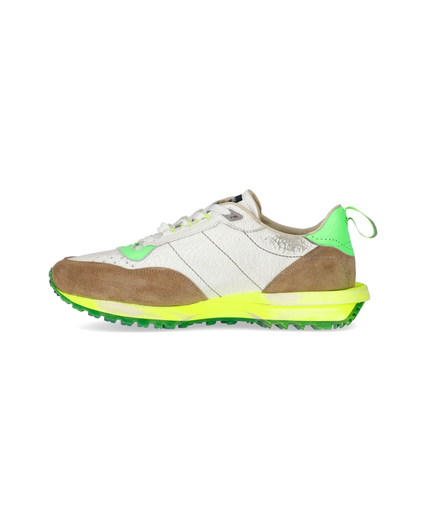 Hidnander Tenkei Track Edition White Fluo Green Sneaker - Bianco