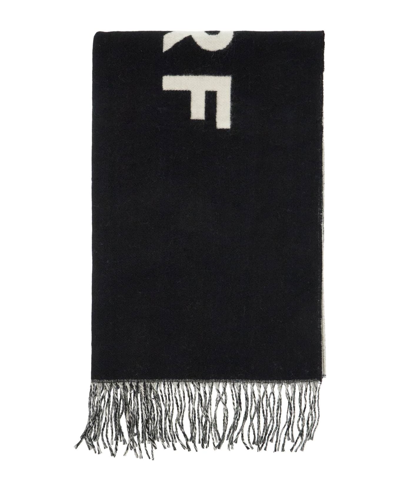 Marc Jacobs Reversible Logo Scarf - BLACK (Black)