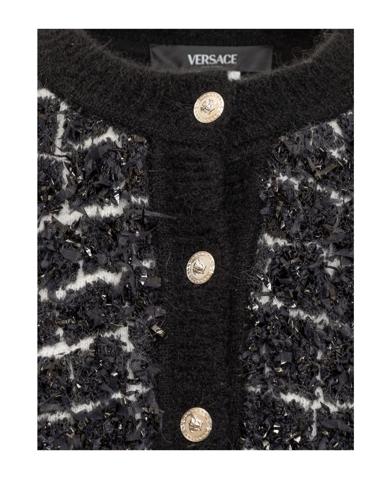 Versace Crewneck Sweater - NERO BIANCO カーディガン