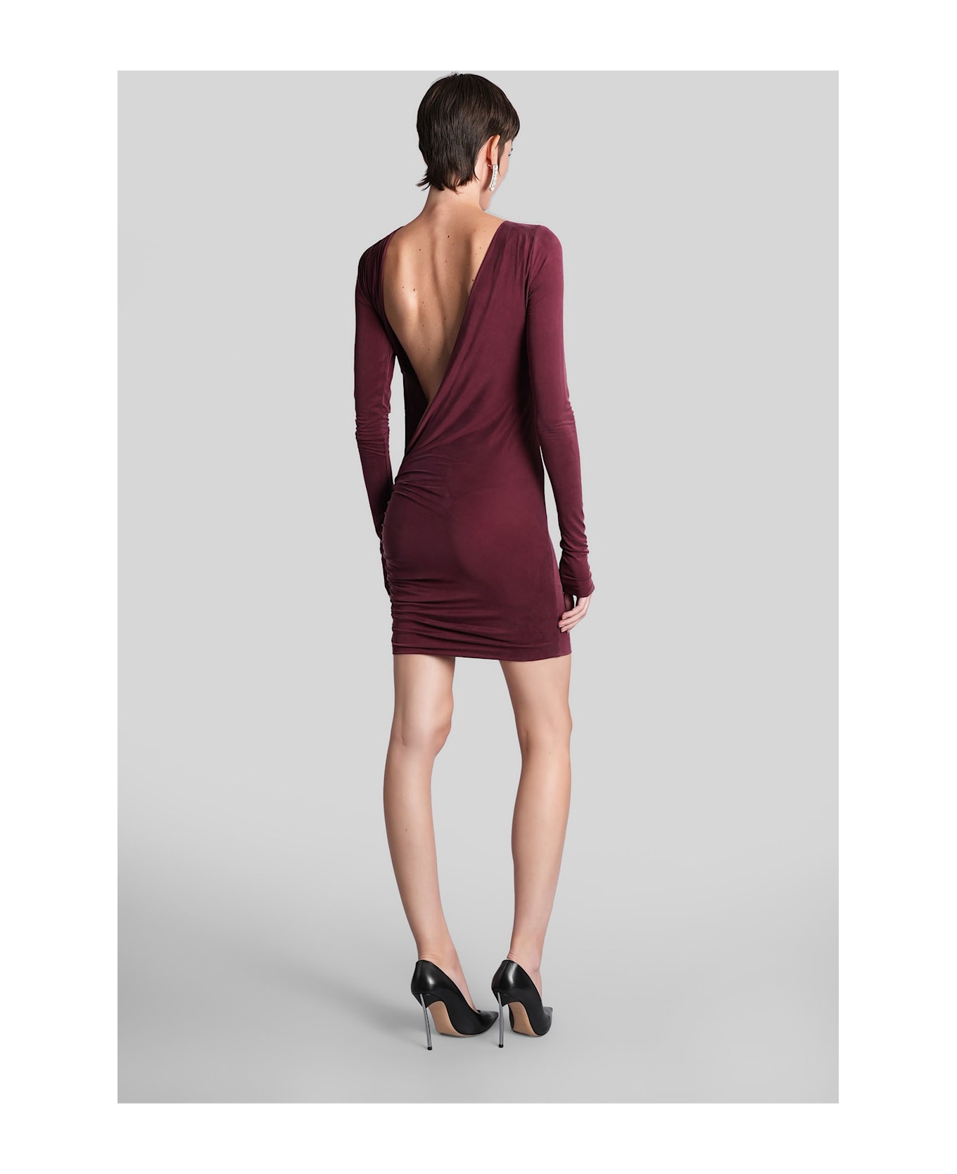 The Andamane Sophie Mini Mini Dress In Bordeaux Polyamide Polyester - bordeaux