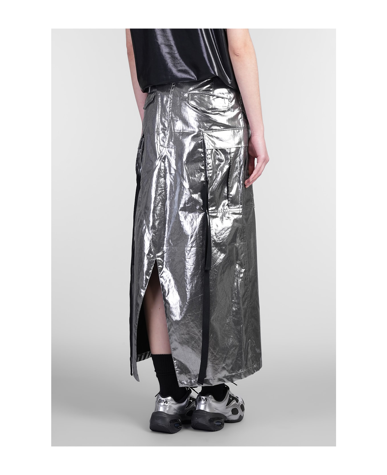 Junya Watanabe Skirt In Silver Cotton - silver
