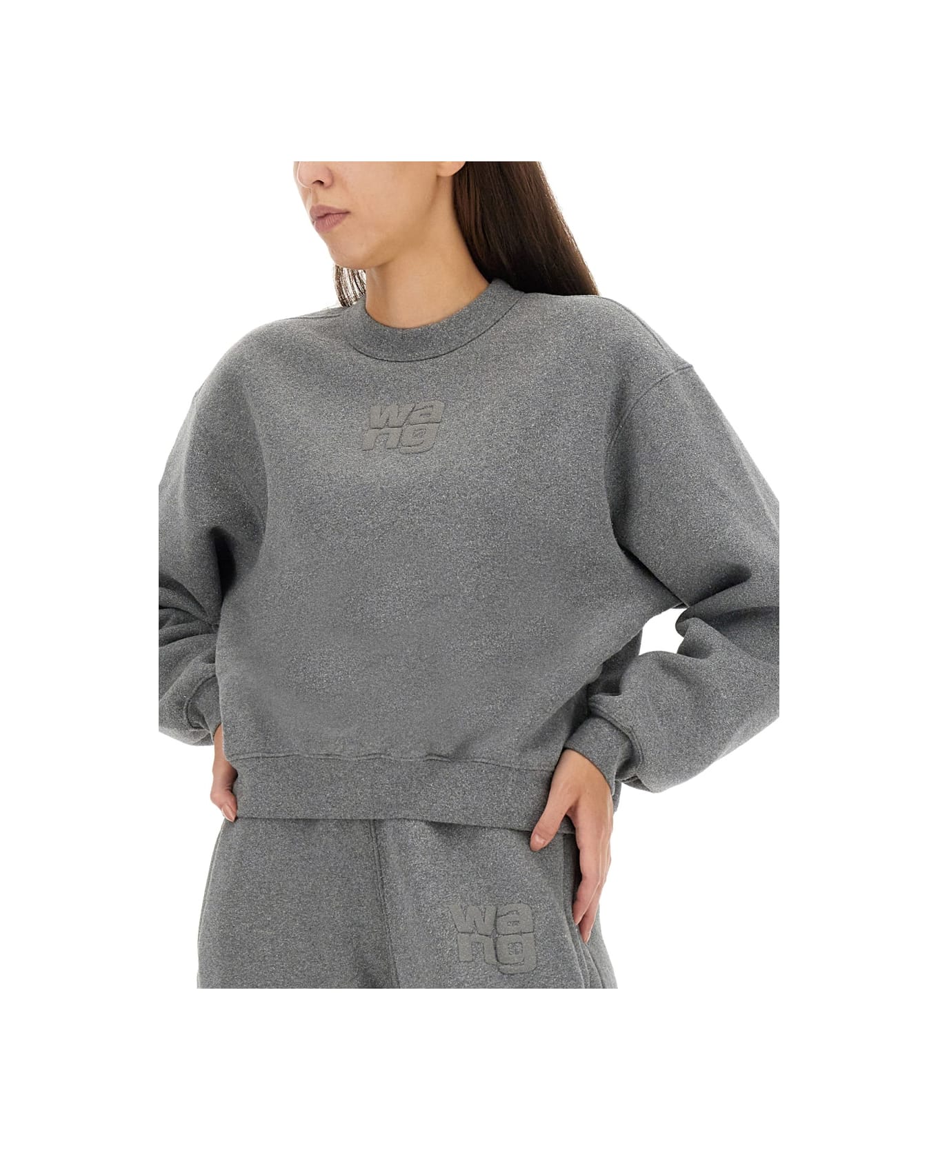 T by Alexander Wang Sweatshirt With Logo - GREY フリース