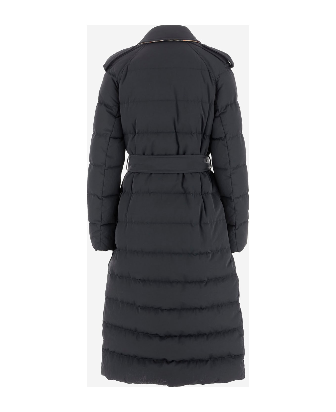 Burberry Nylon Long Down Jacket - Black