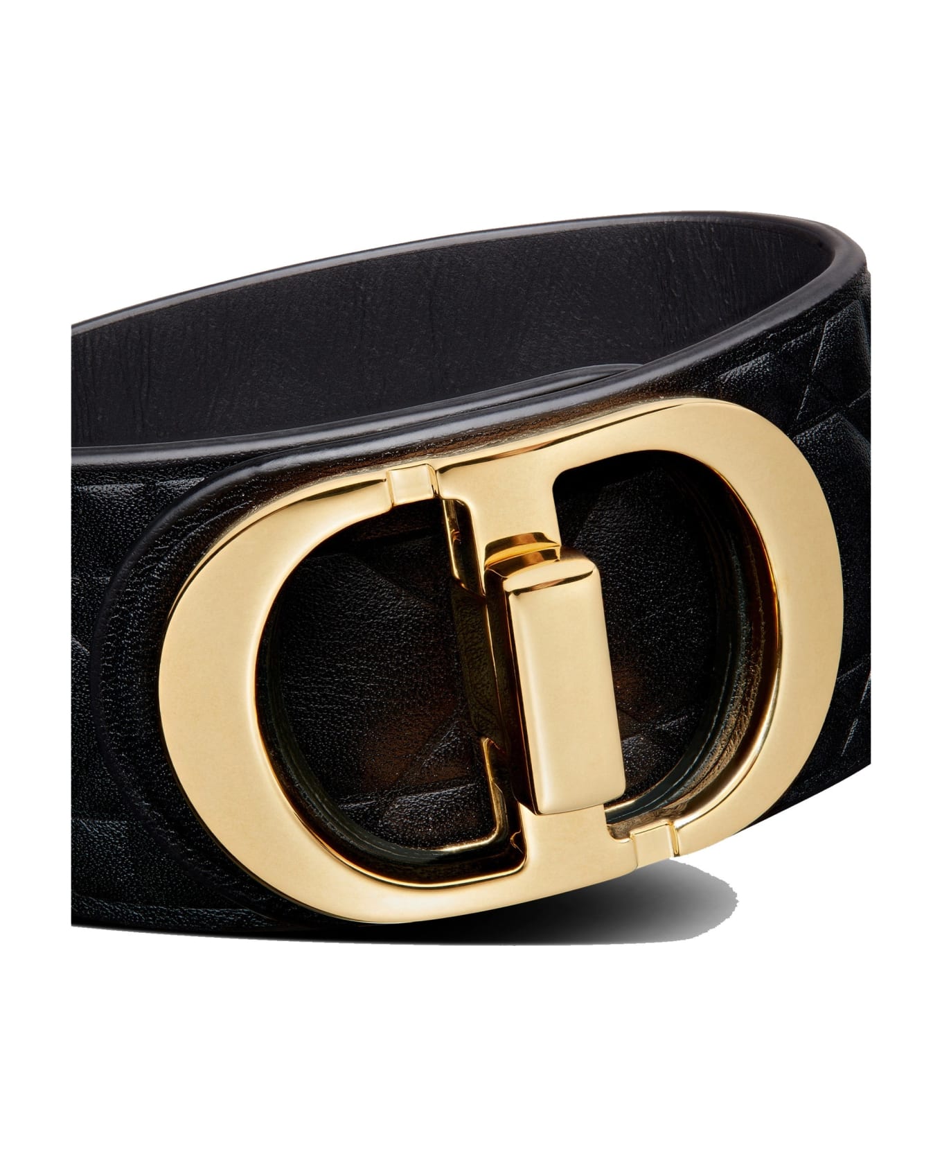 Dior Logo Cannage Leather Bracelet - Black