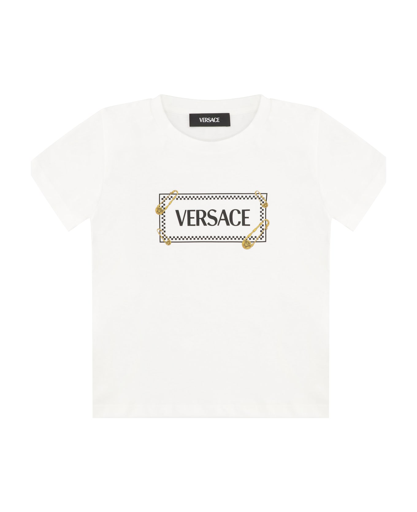 Young Versace Cotton Crew-neck T-shirt - White