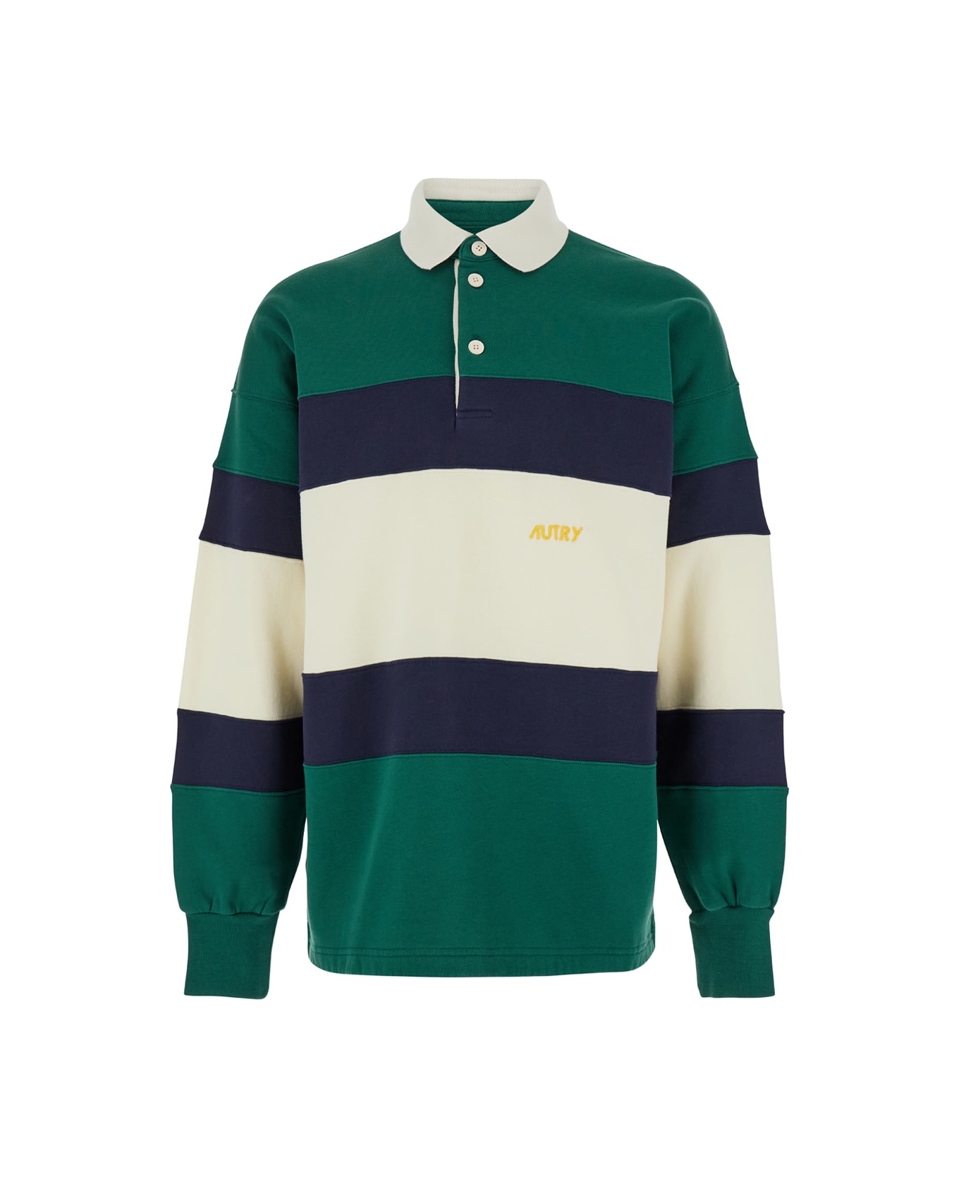 【送料&関税込】Autry Striped Polo Shirt With Logo Autry Unisex Striped Rugby Polo