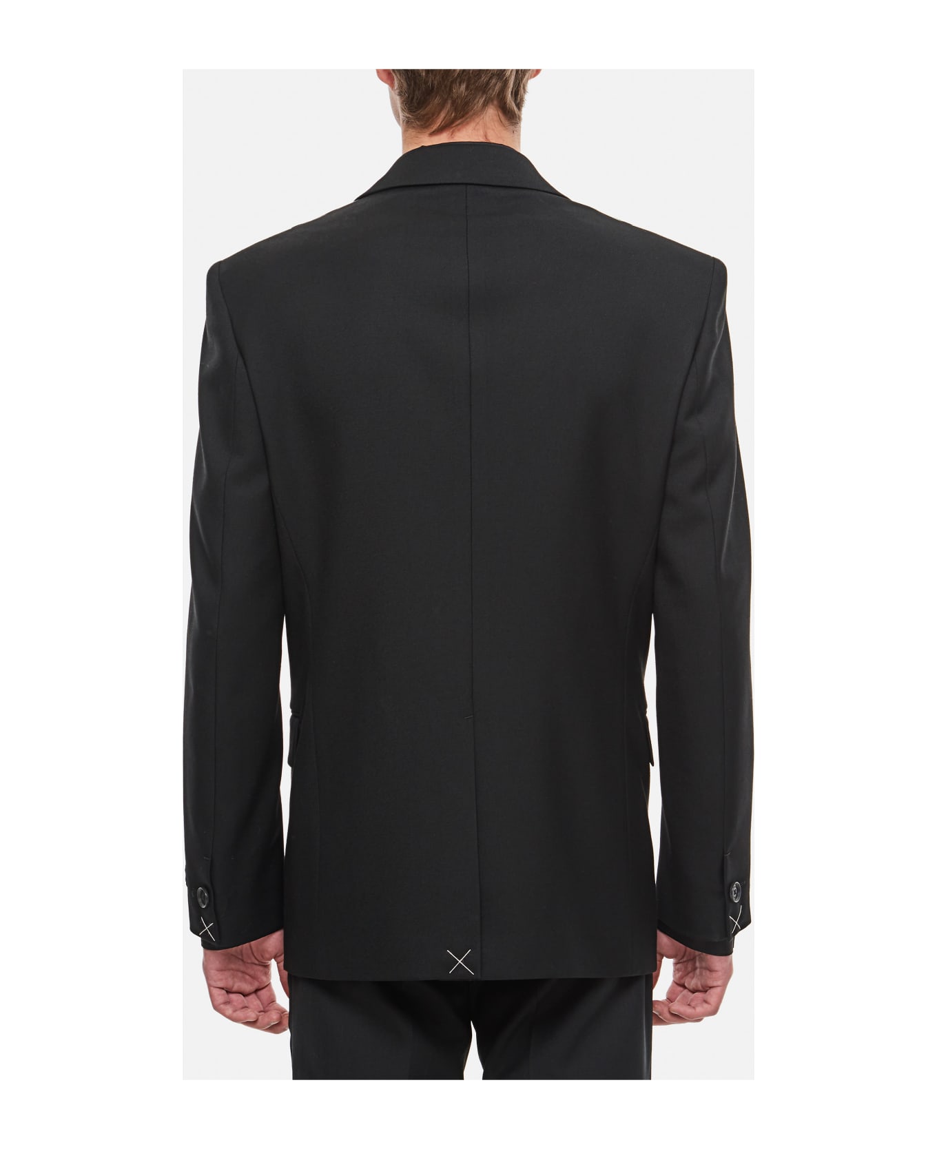 Versace Wool Single Breasted Jacket - Black
