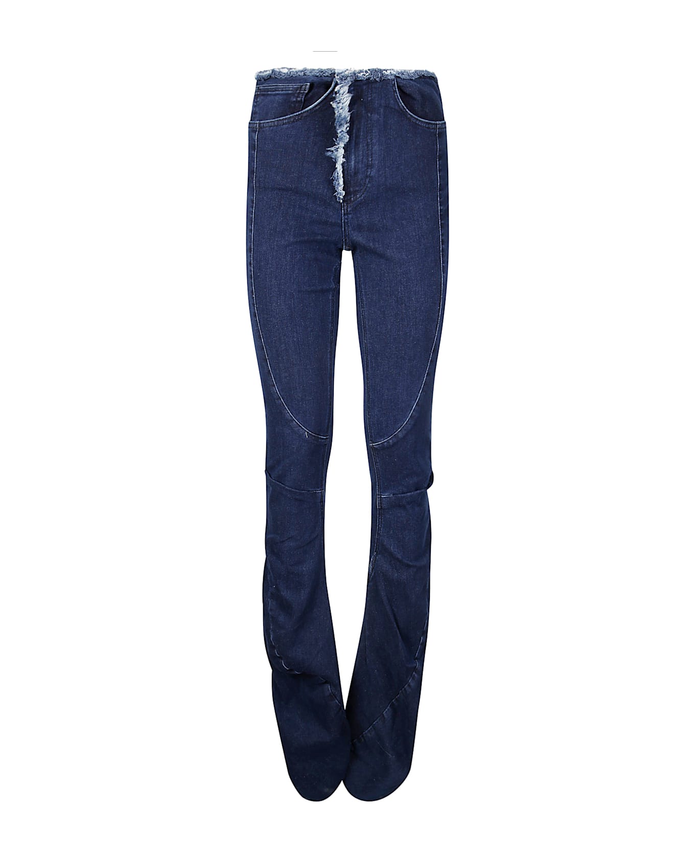 Ottolinger Raw-edge Drape Denim Pants - RAW BLUE