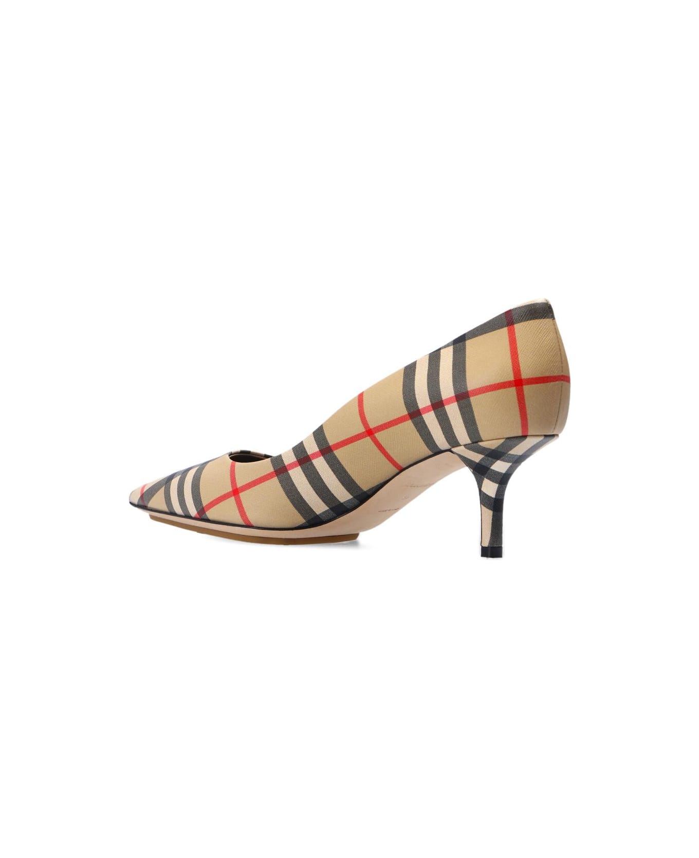 Burberry Checked Stiletto Pumps - Beige