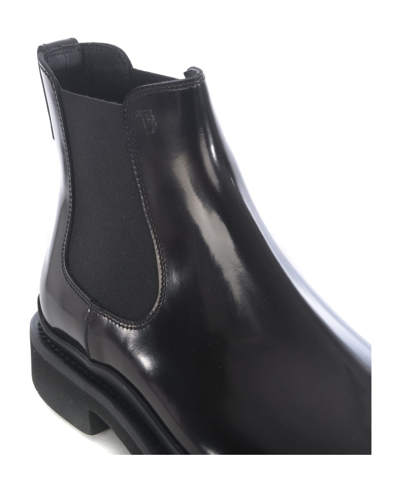 Tod's Ankle Boots In Shiny Leather - Nero