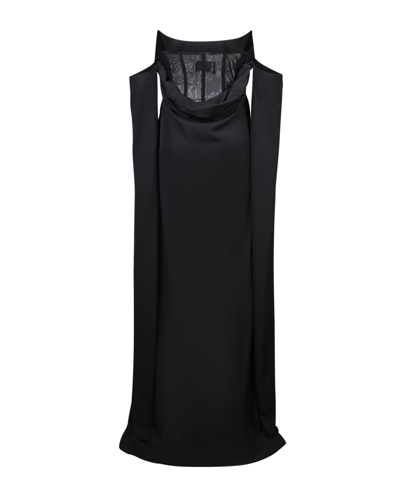 Giuseppe di Morabito Black Long Open-sleeve Dress - Black