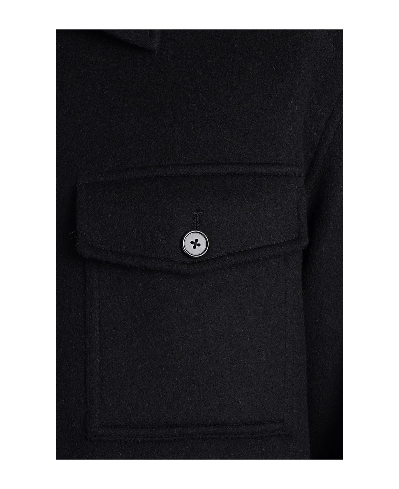 Theory Casual Jacket In Black Wool - black