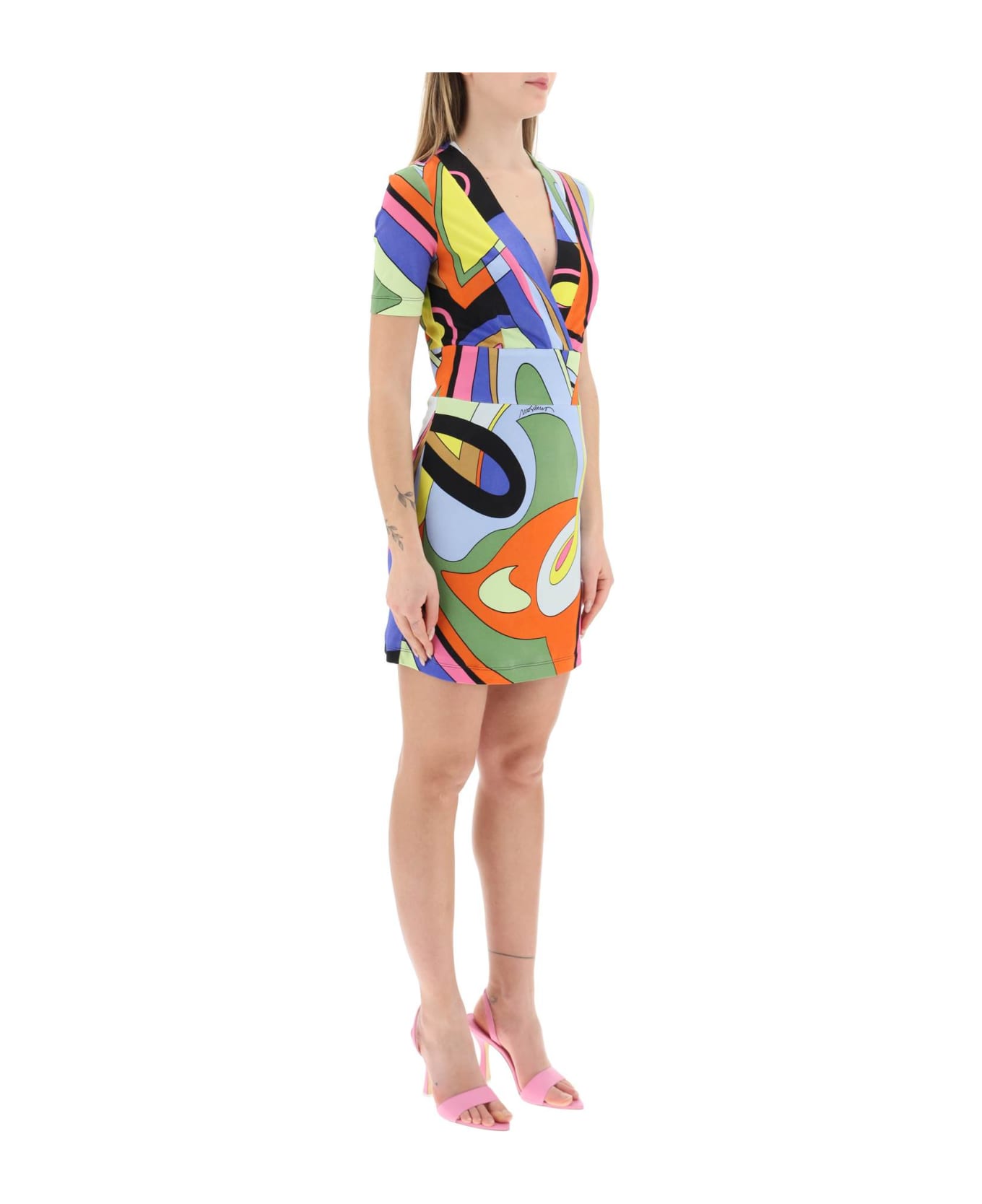 Moschino Multicolor Print Mini Dress - FANTASIA VARIANTE UNICA ワンピース＆ドレス