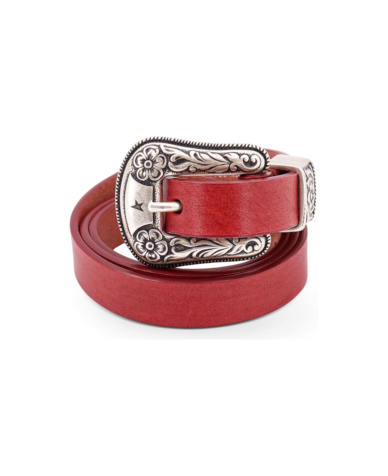 Golden Goose Burgundy Buckle Belt - Red