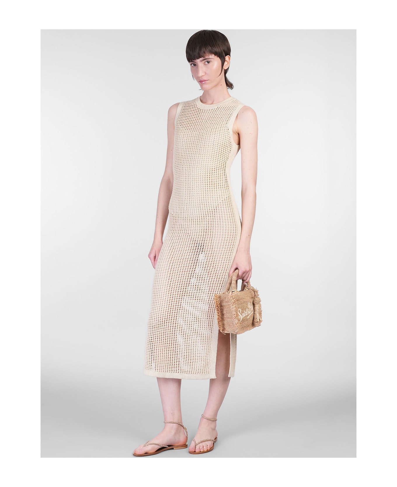 MC2 Saint Barth Eileen Long Dress In Beige Viscose - beige