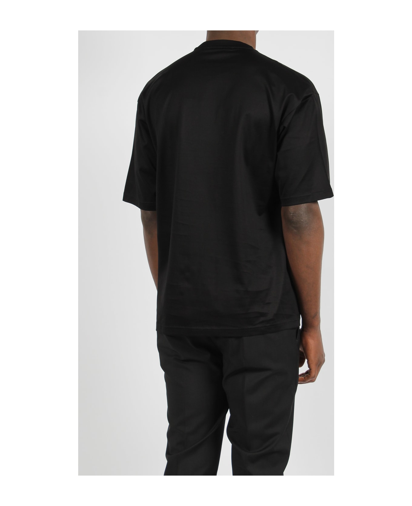 Low Brand Swallow Embroidery Jersey T-shirt - Black