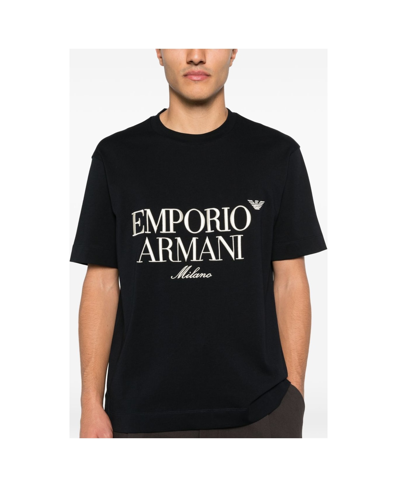 Emporio Armani Logo Cotton T-shirt - Blue