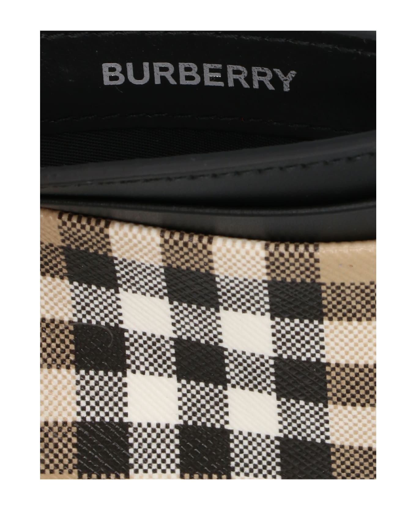 Burberry Check Print Card Holder Wallet - Beige