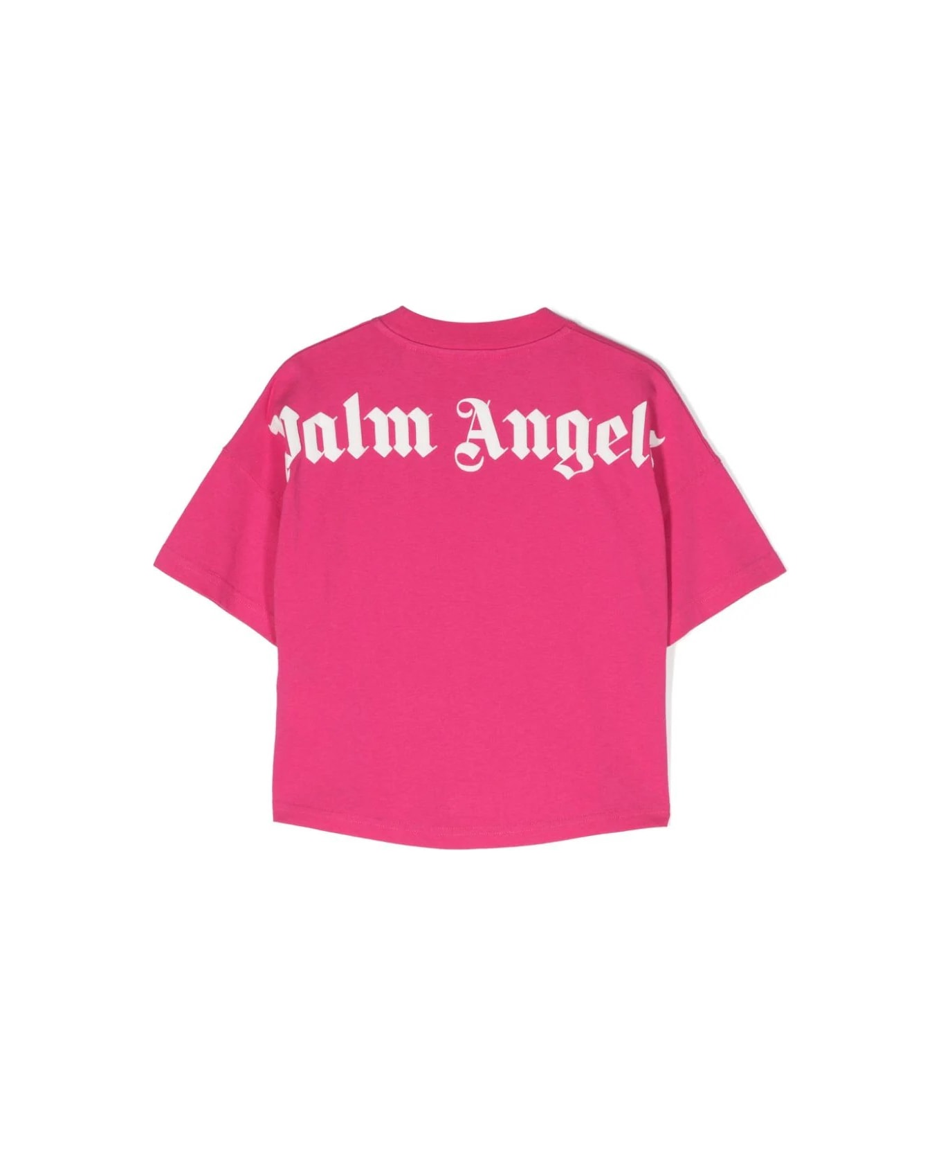 Palm Angels Fuchsia T-shirt With Classic Logo - Pink