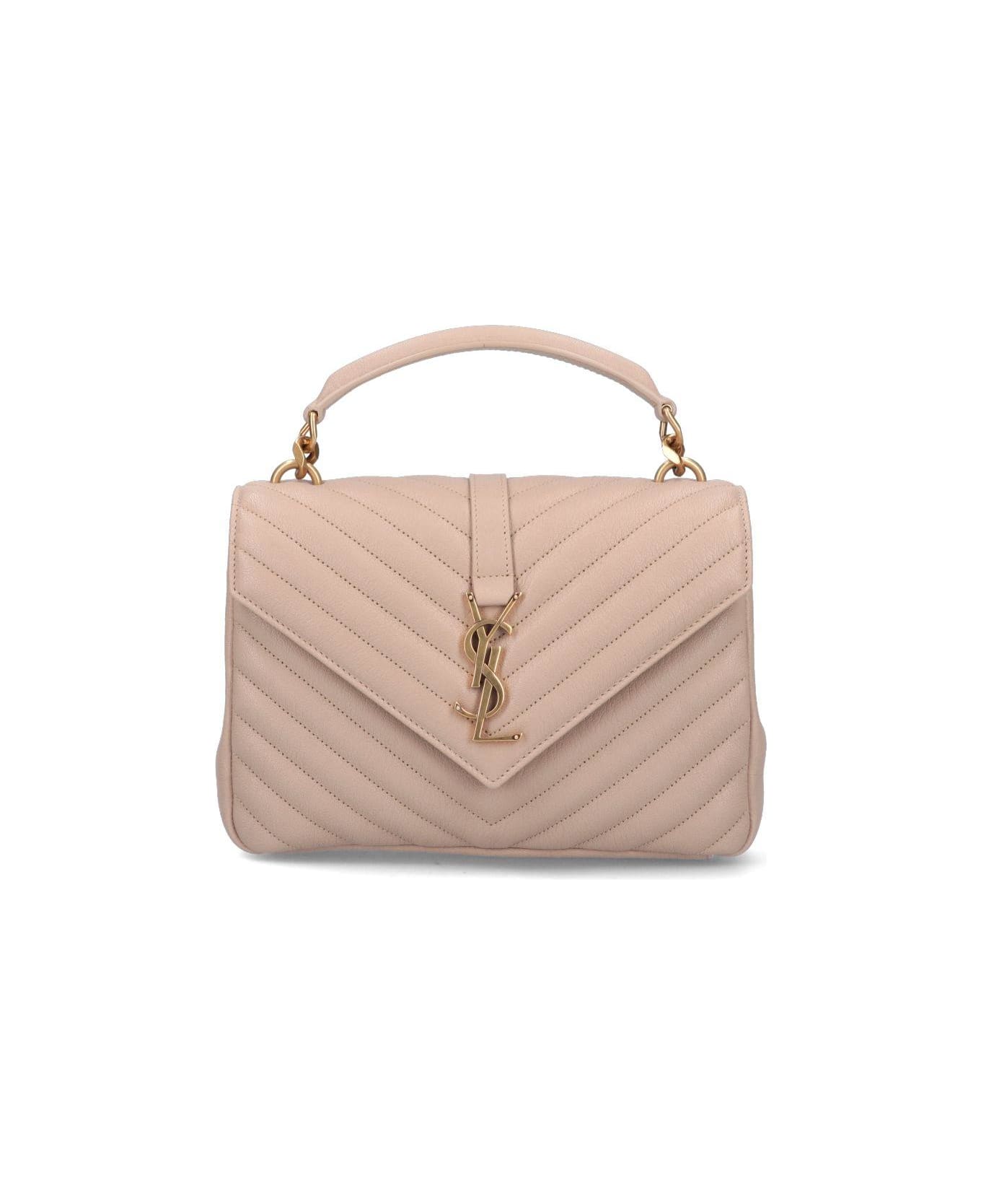 Saint Laurent Coll Medium Bag - Beige