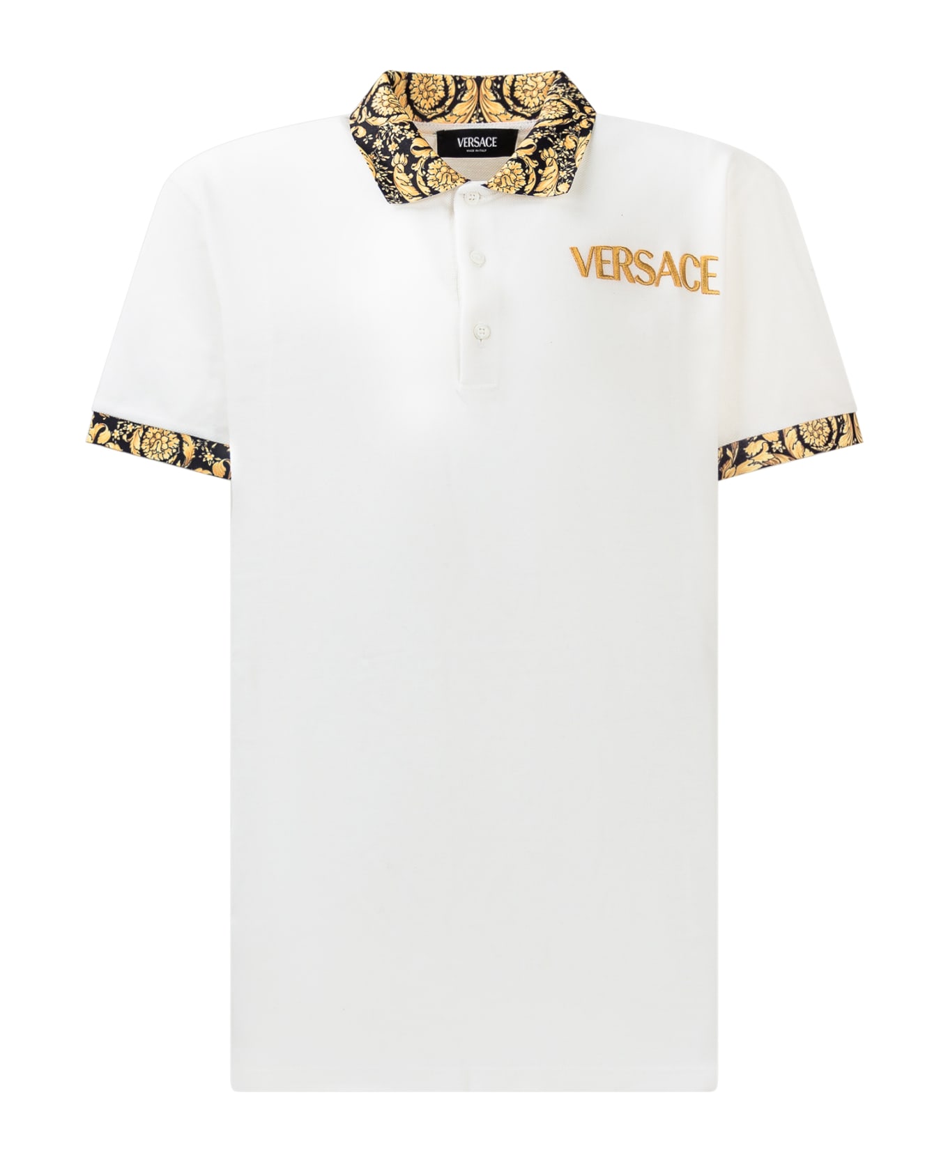 Versace Barocco Polo - WHITE-BLACK-GOLD