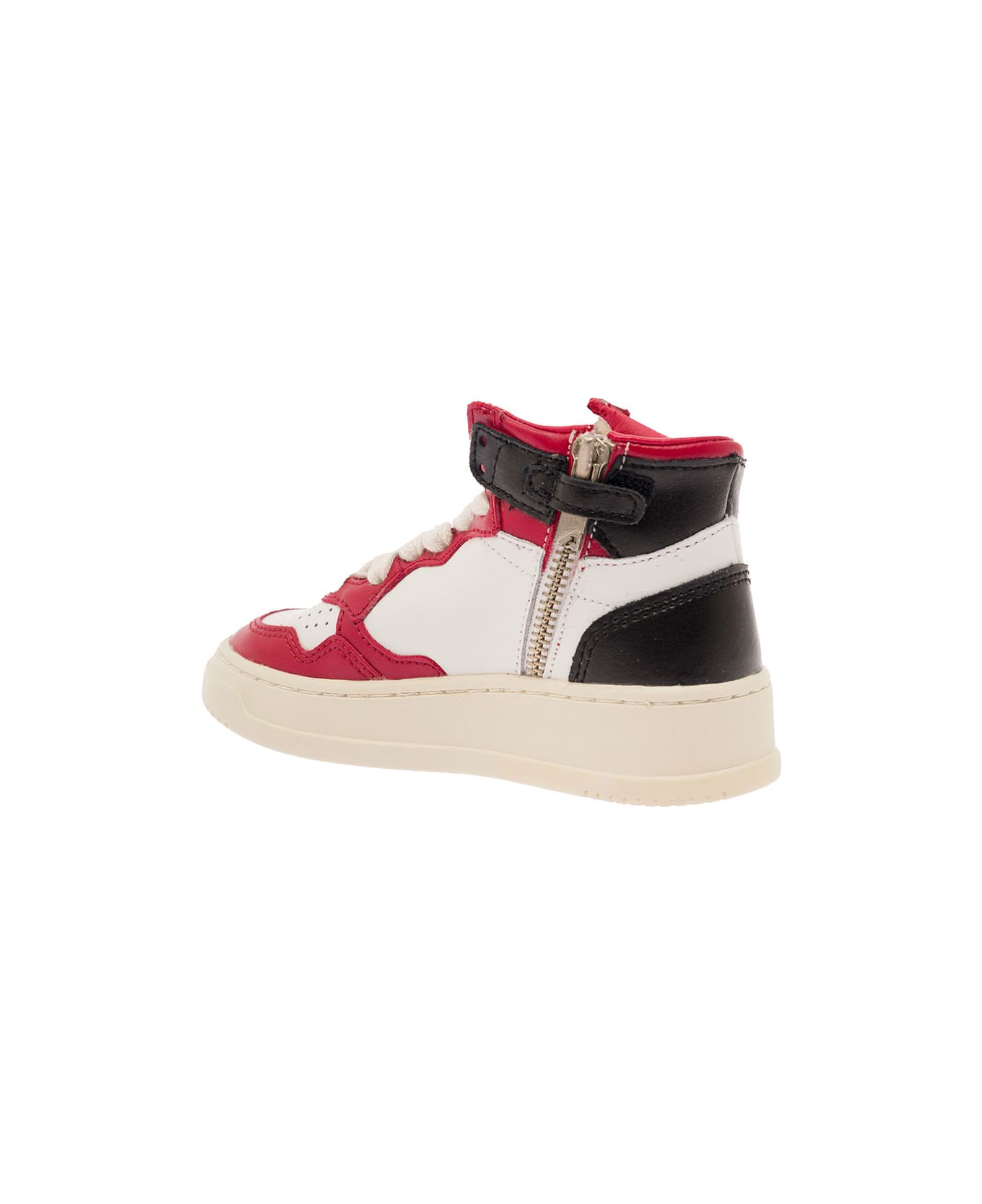 Autry 'medalist Mid' Multicolor High-top Sneakers With Logo Patch In Leather Boy - Multicolor シューズ