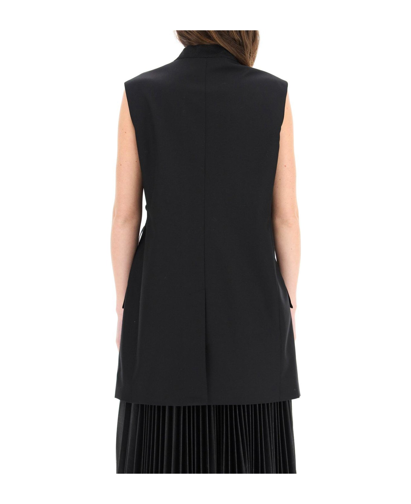 Givenchy Chain Embellished Sleeveless Jacket - BLACK