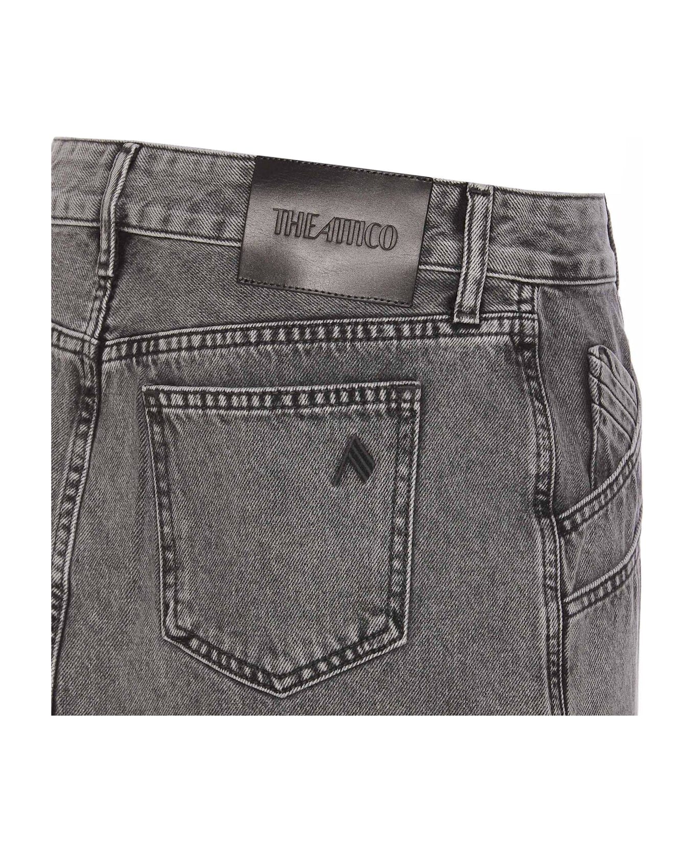 The Attico Denim Mini Skirt - BLACK